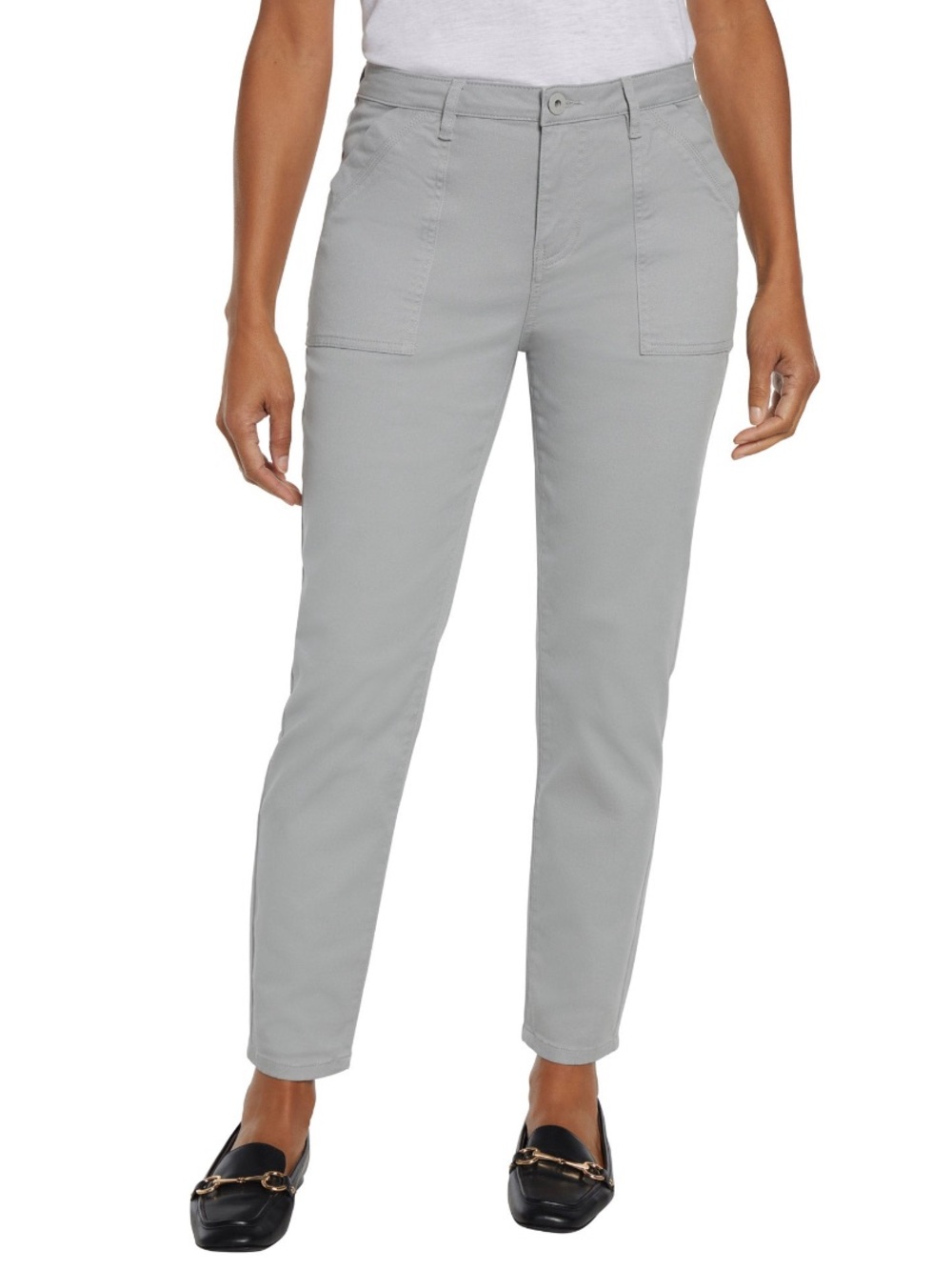 Banana Republic Gray High Rise Twill Straight Leg Ankle Skinny Pants size 16